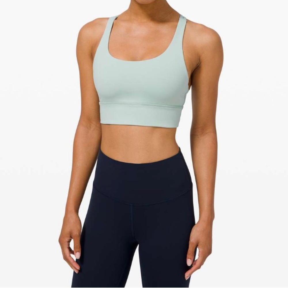 lululemon athletica Energy Bra Long Line B-D Cup Hazy Jade -Size 4